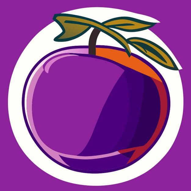 Vector plum fruit vector illustration flat