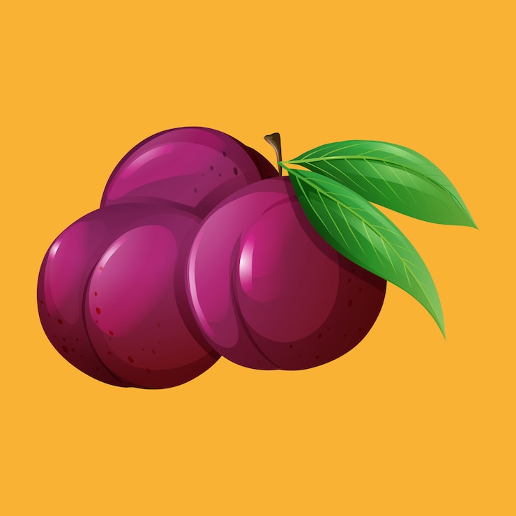 Vector 노란 배경에 매 과일