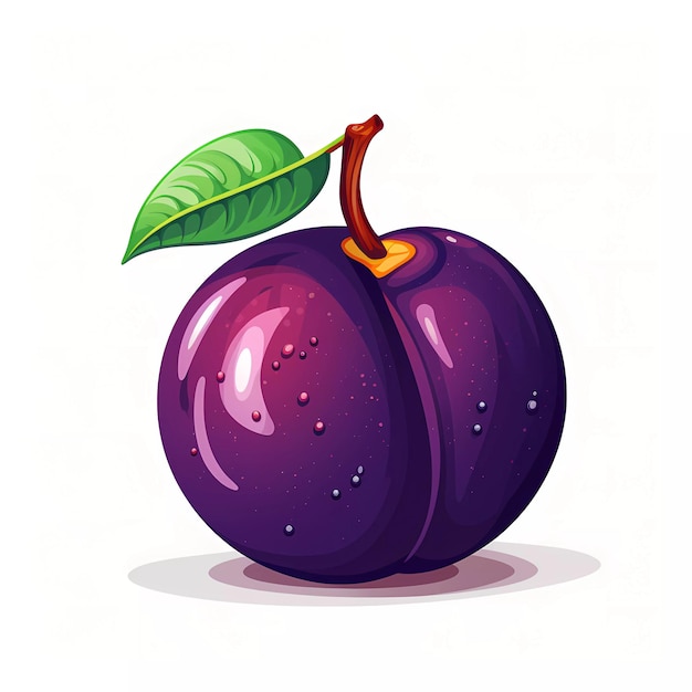 Vector plum fruit