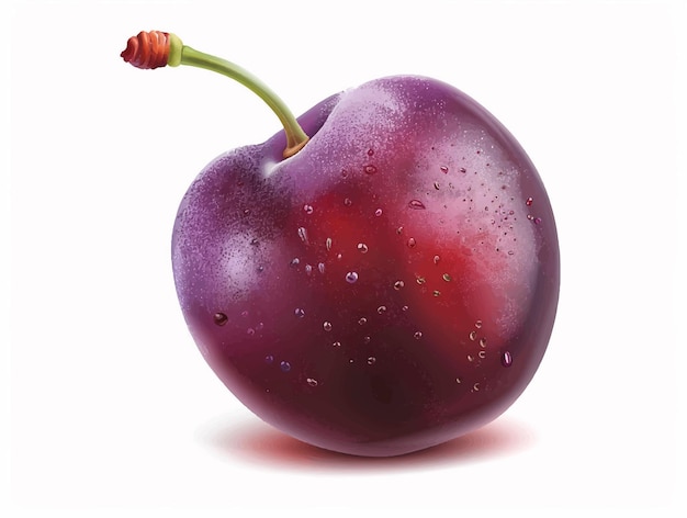 Vector plum isolated on a white background