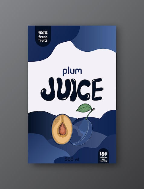 Plum juice label template