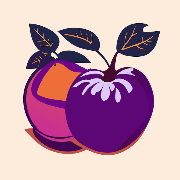 Vector plum vector illustration