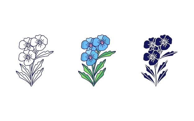 Vector plumbago flower vector icon