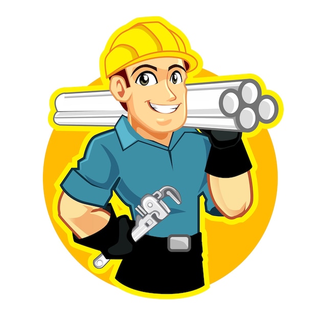 plumber mascot  cartoon    