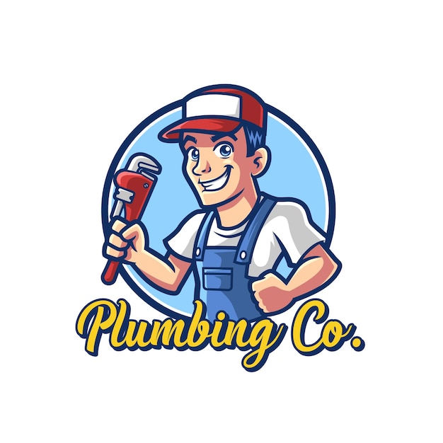 Plumber Mascot Logo Template