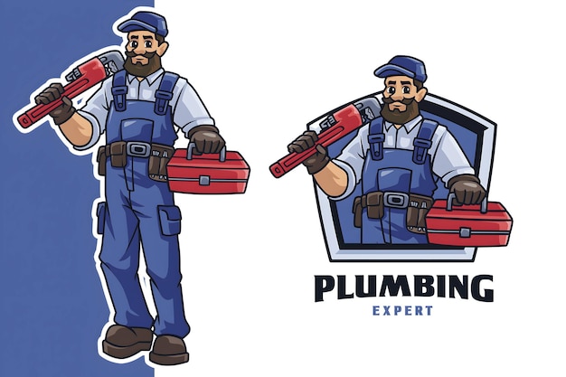 Vector plumber mascot