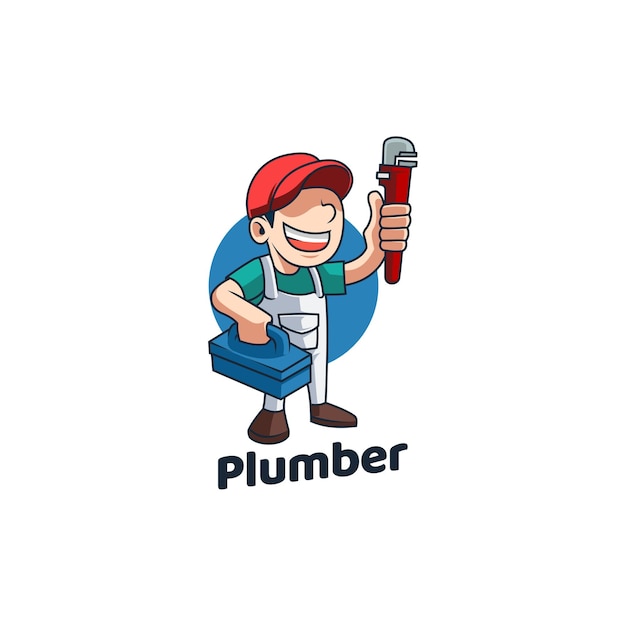Vector plumber master master cartoon pipe