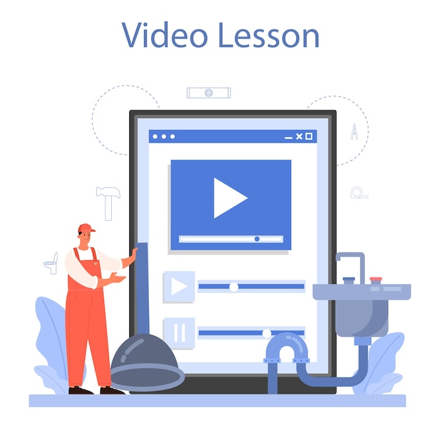 ベクトル 配管工のオンラインサービスまたはプラットフォーム