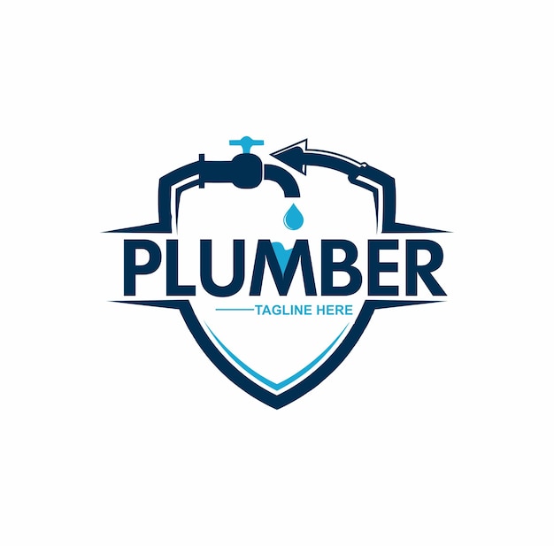 Plumber shield logo design