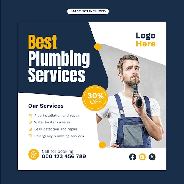 Vector plumber sociale media postontwerp