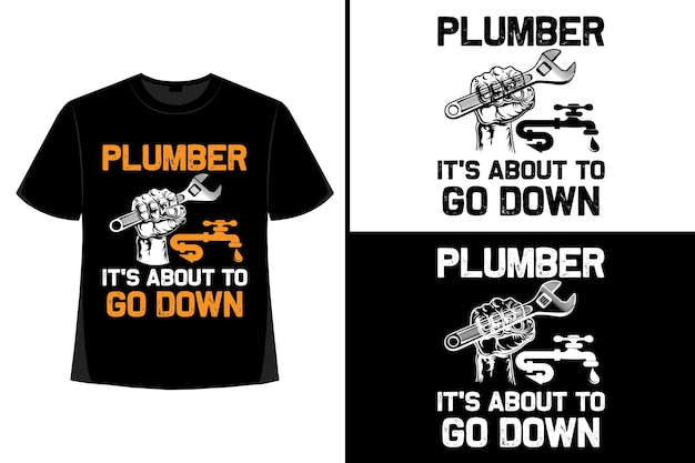 Vector plumber tshirt design plumber t shirt design plumber t shirt vector plumber elementen gereedschappen