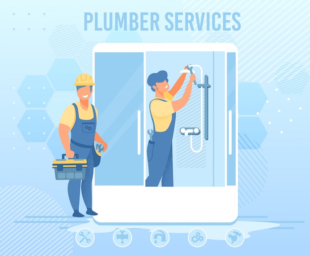 Plumbers Service for Emergency Help Flat Banner