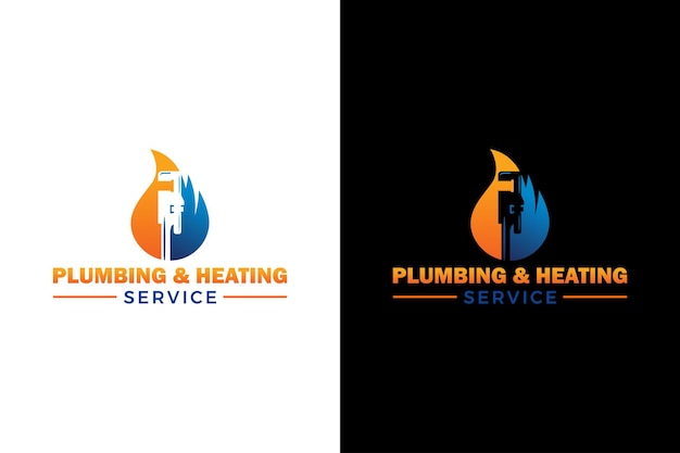 Plumbing and heating service logo design