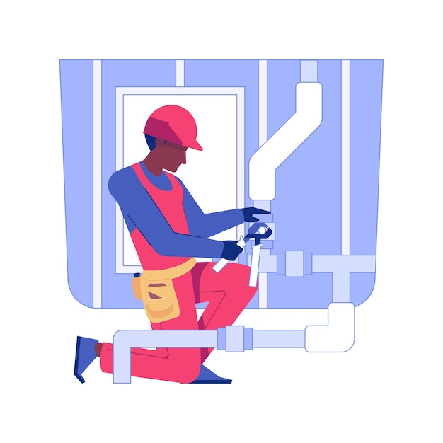 Plumbing installation isolated concept vector illustration