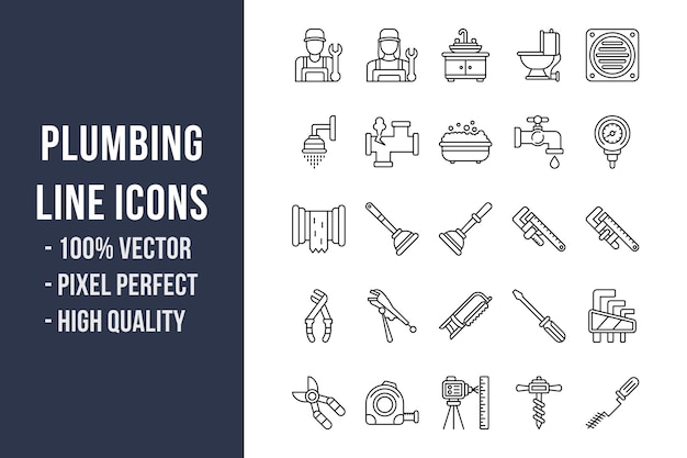 Plumbing Line Icons