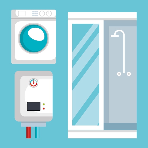 Plumbing line set icons