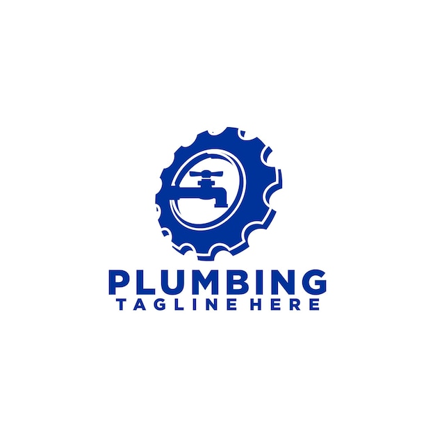 Plumbing logo concept vector isolated in white background