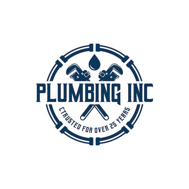 Vector plumbing logo design classic logo