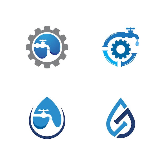 Plumbing logo Vector icon design illustration Template