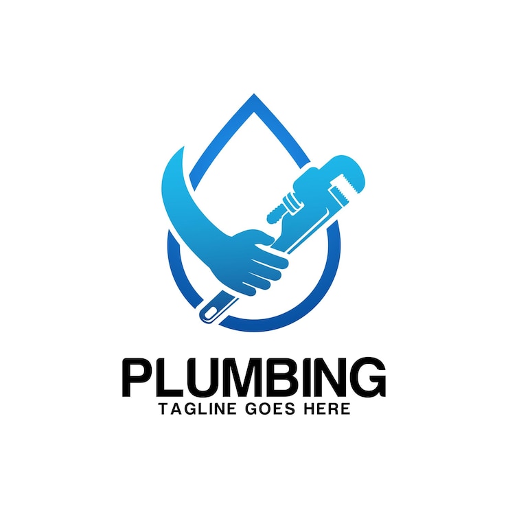 Vector plumbing service logo design template