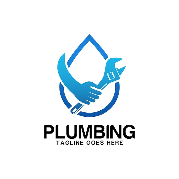 plumbing service logo design template