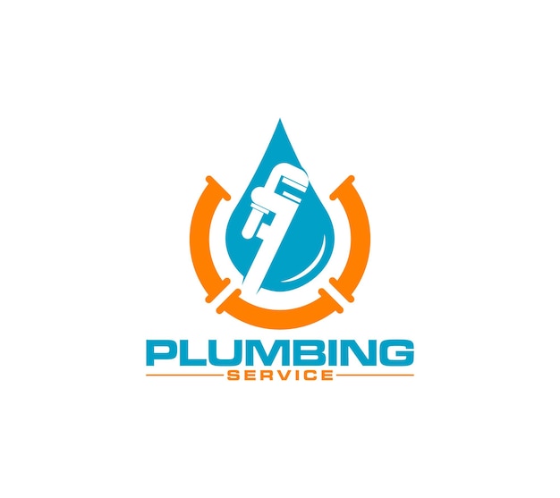 Vector plumbing service logo design vector illustration