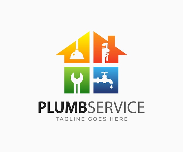 Plumbing Service Logo Design Vector Template. plumbing water logo icon vector