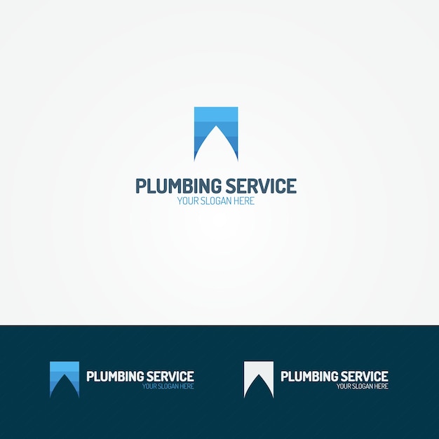 Plumbing service logo set with water drop for used plumbing and heating company, sanitary and hygiene firm, fix and repair leak and pipe etc. Vector Illustration