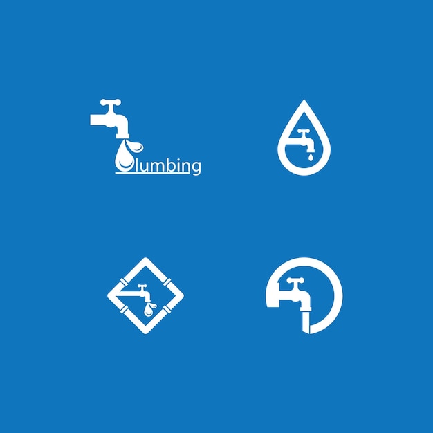 Plumbing service logo vector template illustration