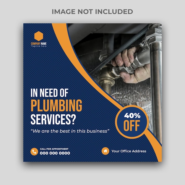 Plumbing service social media and Instagram post template