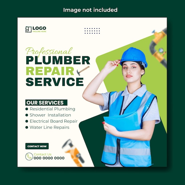 Plumbing service social media post template