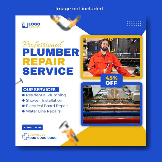 Plumbing service social media post template