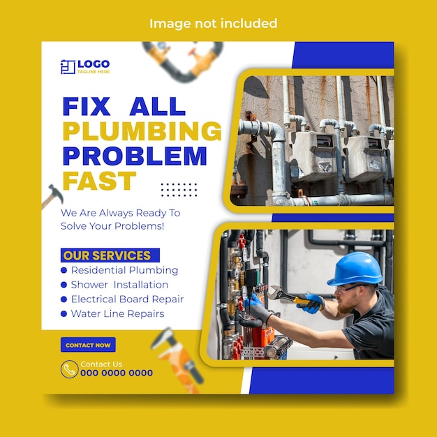 Plumbing service social media post template
