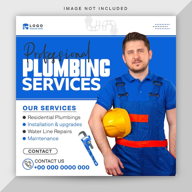 Plumbing service social media post template