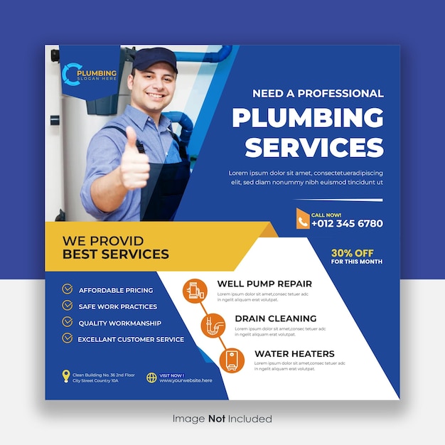 Plumbing social media post design