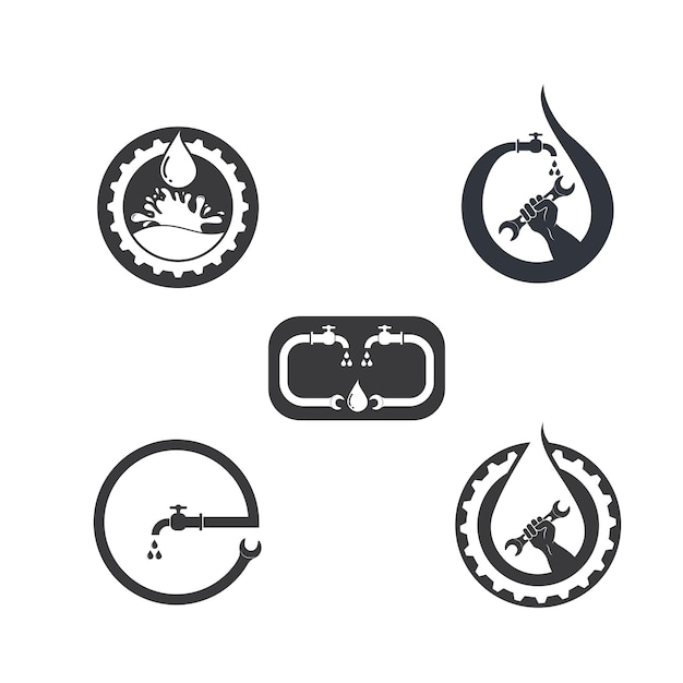 Plumbing vector illustration logo icon design