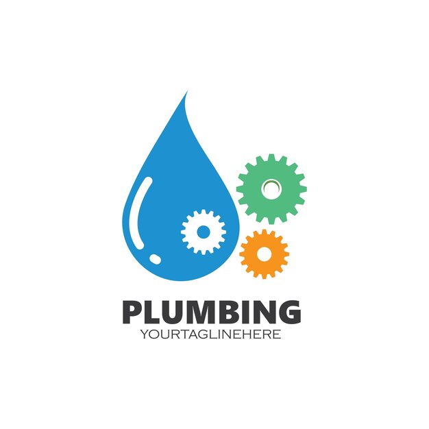 Plumbing vector illustration logo icon design