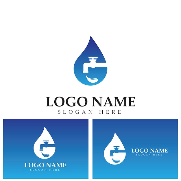 Plumbing water logo icon vector template