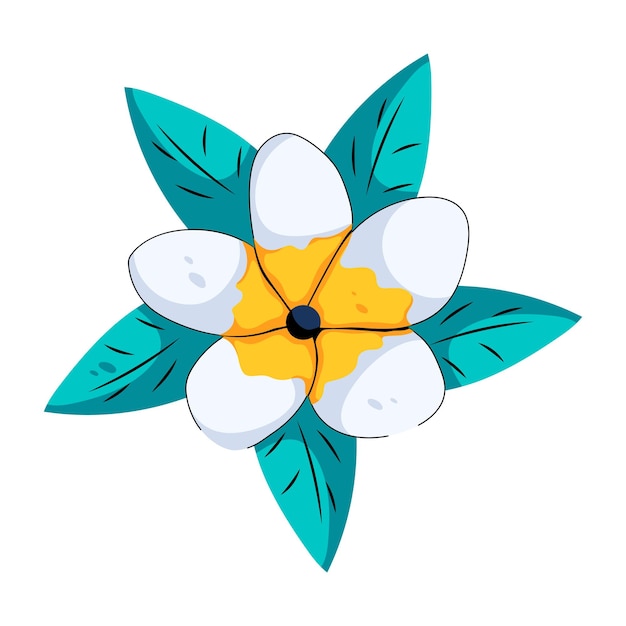 Plumeria flower flat icon customizable design