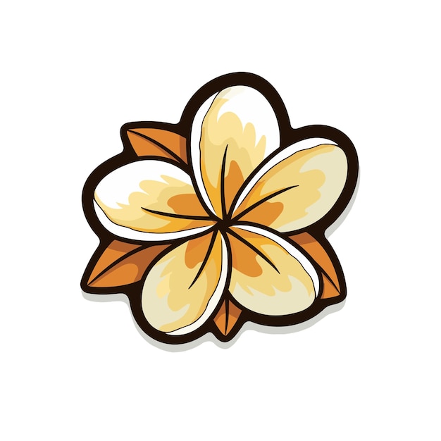 Vector plumeria flower sticker illustration vector