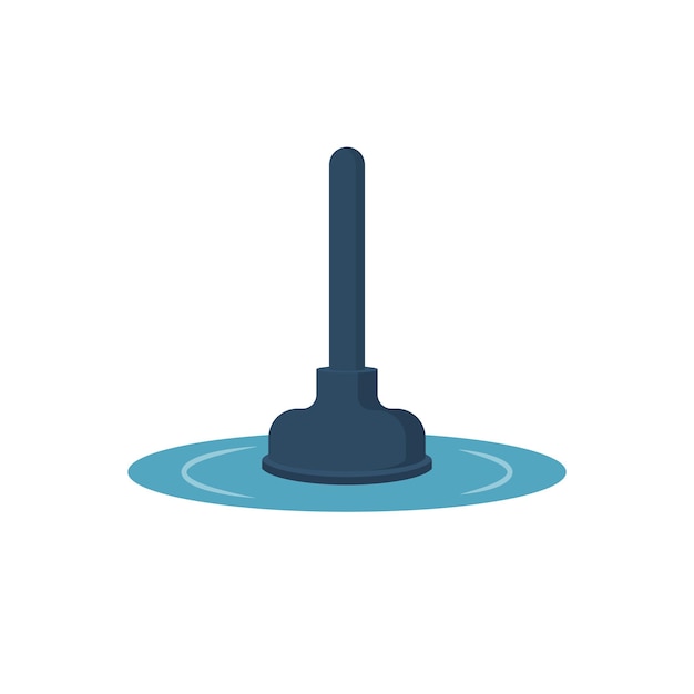 Plunger icon vector illustration flat design isolated on white background pool of waterxa