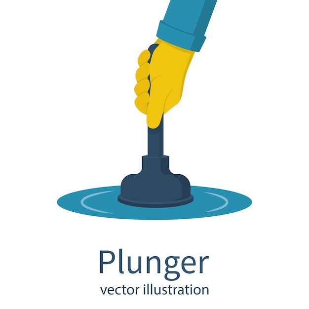 Vector plunjer in de hand van de mens vectorbeelden