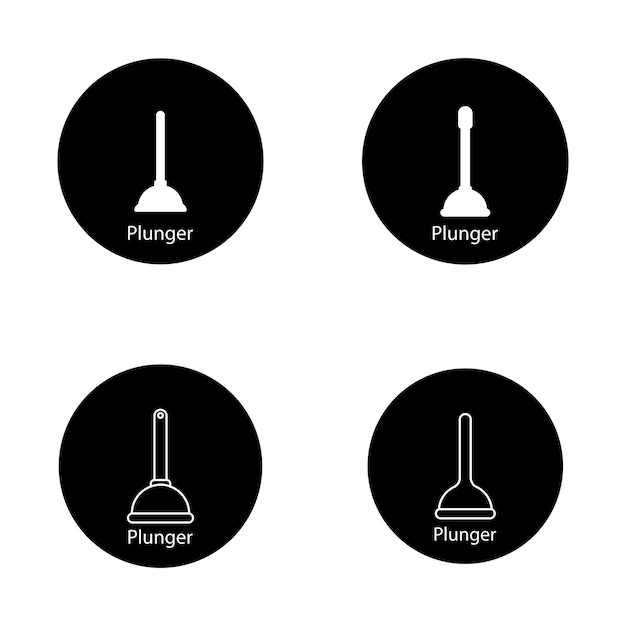 plunjer pictogram vector sjabloon illustratie logo ontwerp