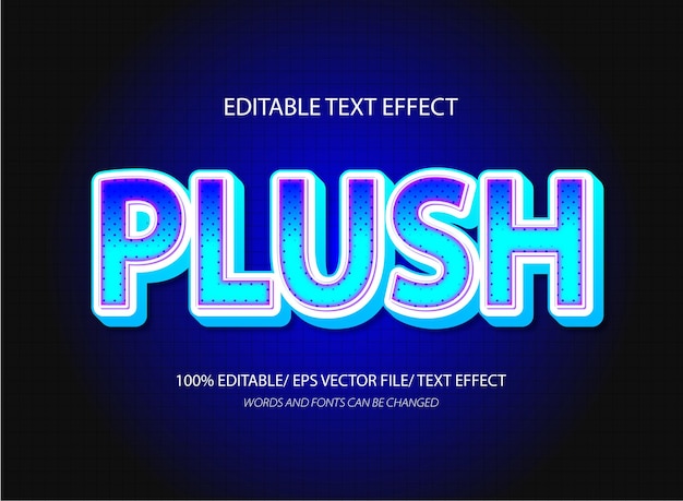 Плюш 3D редактируемый шаблон текстового эффекта