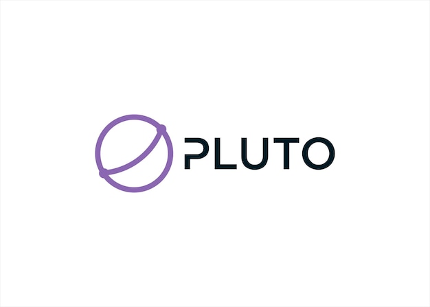 Pluto planeet logo ontwerp