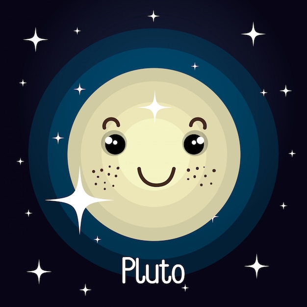 Pluto planet character space background