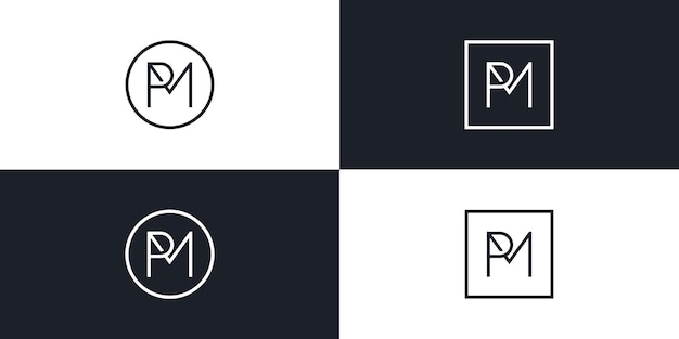 Premium Vector  Modern and minimalist initial letter pm or mp monogram logo