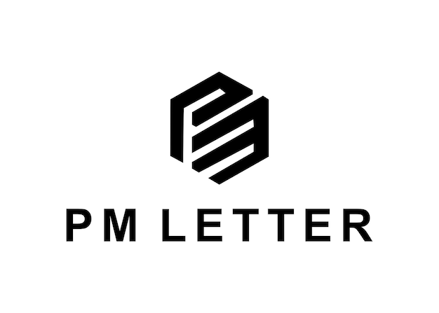 Vector pm letter logo design vector illustration