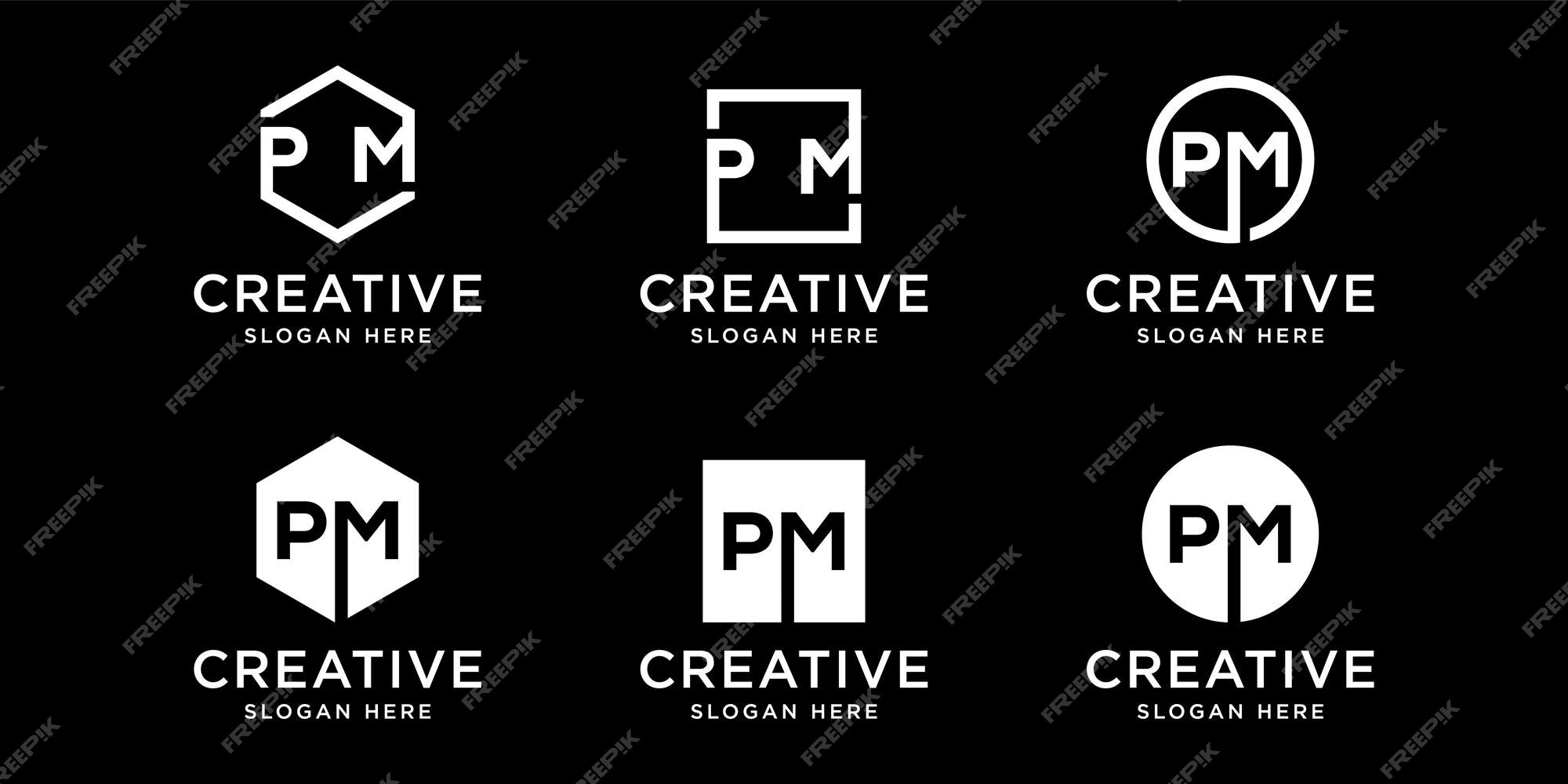 Premium Vector  Pm logo design