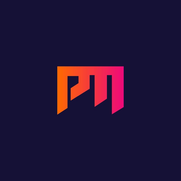 PM moderne logo vector